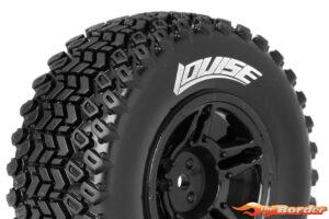 LouiseRC SC-Hummer Traxxas Slash Tires - 2WD Front Wheels Soft Black Glued LR-T3224SBTF