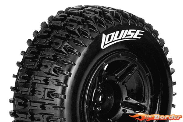 LouiseRC SC-Pioneer Traxxas Slash Tires - 2WD Rear (4WD F/R) Wheels Soft Black Glued LR-T3148SBTR