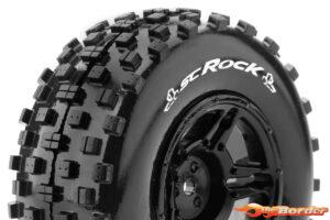 LouiseRC SC-Rock Traxxas Slash Tires - 2WD Front Wheels Soft Black Glued LR-T3229SBTF