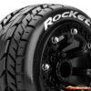 LouiseRC ST-Rocket Traxxas E-Revo & Summit 1/16 Tires - Wheels Black Glued LR-T3188SB