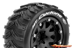 LouiseRC MT-Cyclone MFT Stampede/Rustler Front Tire Soft - 0 Offset Beadlock - Black LR-T3310SBH