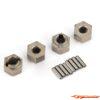 Traxxas Wheel hubs, 7mm hex (steel) (4)/ axle pins (4) 9750A