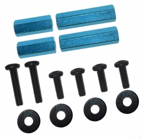 3Racing 4mm Hex Post Set (Light Blue) M4WD-02/LB