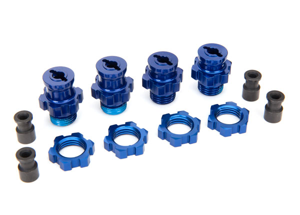 Traxxas Wheel Hub Set 17mm Short (2) Long (2)Blue Slash 2WD 5853X