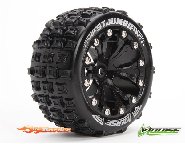 Louise RC ST-Jumbo Traxxas Stampede/Rustler Tires - 2WD Wheels Black Glued LR-T3210BB