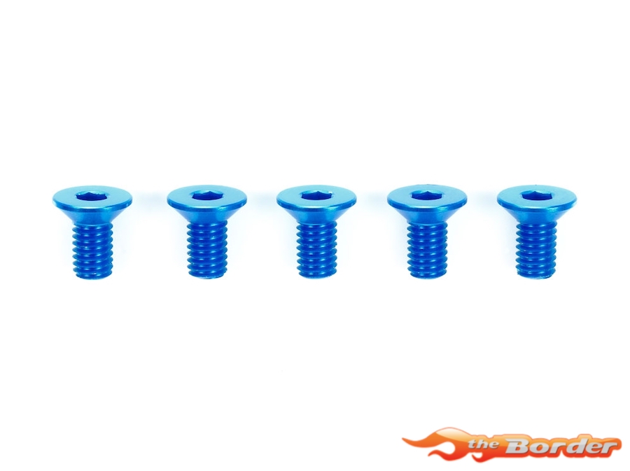 Tamiya TRF 3x6mm Hi-Grade Aluminium Countersunk Hex Head Screw (Blue, 5pcs) 42328