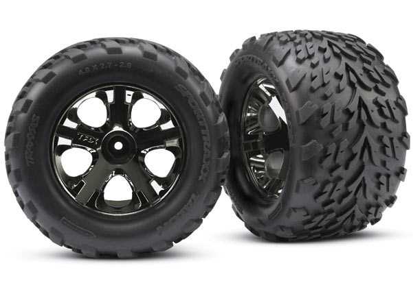 Traxxas Preglued Wheels & Tyres (Talon 2.8 Black Chrome) (2) TRX3669A