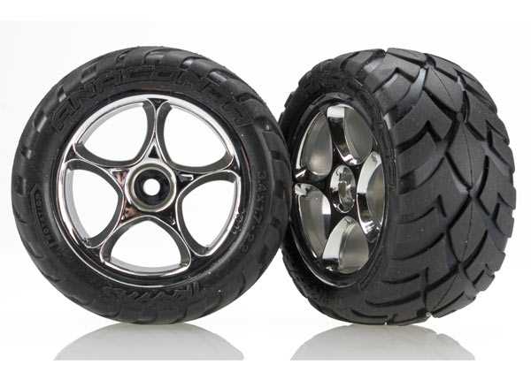 Traxxas Preglued Wheels & Tyres (Tracer 2.2 Chrome, assembled and glued) (rear) (2) TRX2478R