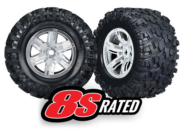 Traxxas X-Maxx Tires & Wheels - Satin Chrome TRX7772R