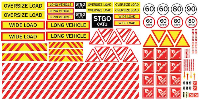 Warning Signs Decal Sheet 1/14 Trucks (Tamiya/Carson) BRPD1601