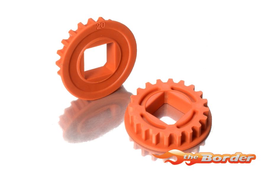 XRAY Fixed Pulley For Layshaft With Bearings 20T (2) Graphite Orange 305578-O
