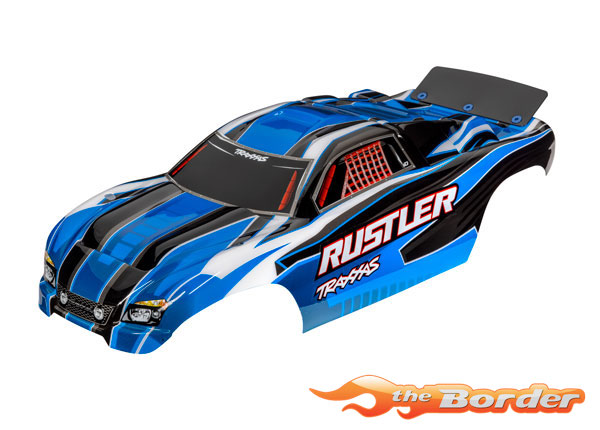 Traxxas Rustler Body - Blauw (Painted w/Wing) 3750X