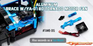 Yeah Racing Aluminium Brace w/Fan for Tamiya MB-01 & BT-01 TAMB-015BU