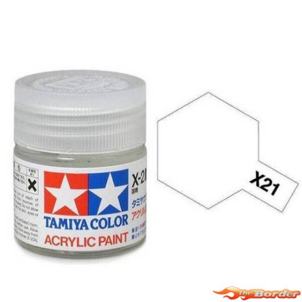 Tamiya Acrylic X-21 Flat Base (Blanke Lak Mat) - 23ml Bottle 81021