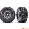 Traxxas Maxx Slash Tires & Wheels Glued (Belted, Black with Satin Wheels) 10272-BLK