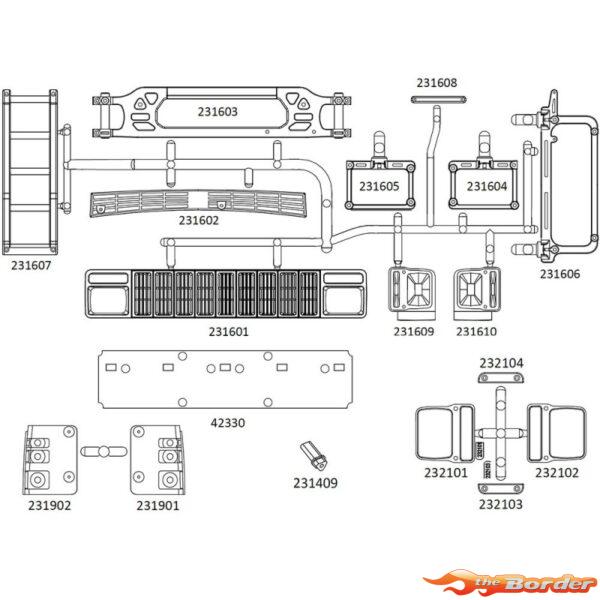 CrossRC Emo X2 - Front Face+Lamp Cup 97401149