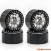 BRP 2.2" Alum CNC Black Silver (4) Wheels Beadlock W02207 - Afbeelding 2