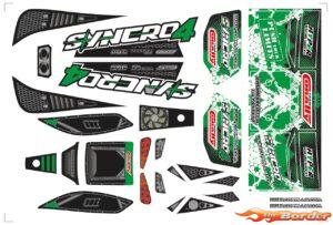 Corally SYNCRO 4 - Decal sheet - Green - 1 pc C-00180-1055-1G