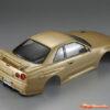 KillerBody Nissan Skyline R34 195mm Pre-Painted Gold Body for 1/10 48645