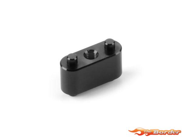 XRAY Alu Holder With 2 Pins For Side Link Carbon Plate - Black 371186