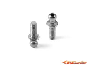 XRAY Hard Steel Ball End 3.7mm With 8mm Thread - Nickel Coated (2) 372638