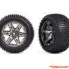 Traxxas Tires & Wheels Glued 2.8 Black Chrome Rustler (2WD Rear, TSM) 3772R