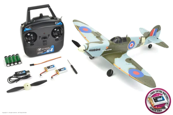 EZ-Wings Mini Spitfire MK II - RTF - 450mm - 1+1 Li-Po Battery EZ-026