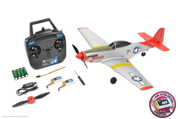 EZ-Wings Mini P-51 Mustang - RTF - 450mm - 1+1 Li-Po Battery EZ-028