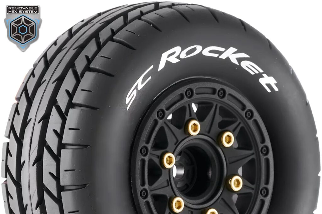 LouiseRC SC-Rocket Traxxas Slash Tires - Removable Hex (12mm, 14mm, 17mm) (F/R) LR-T3154SB