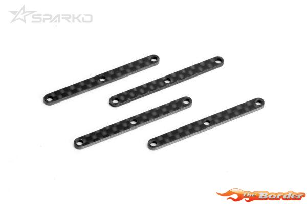 Sparko F8 Carbon Fiber Front Upper Arm Inserts (R=L) 1.5mm (4pcs) SPKF83002-15