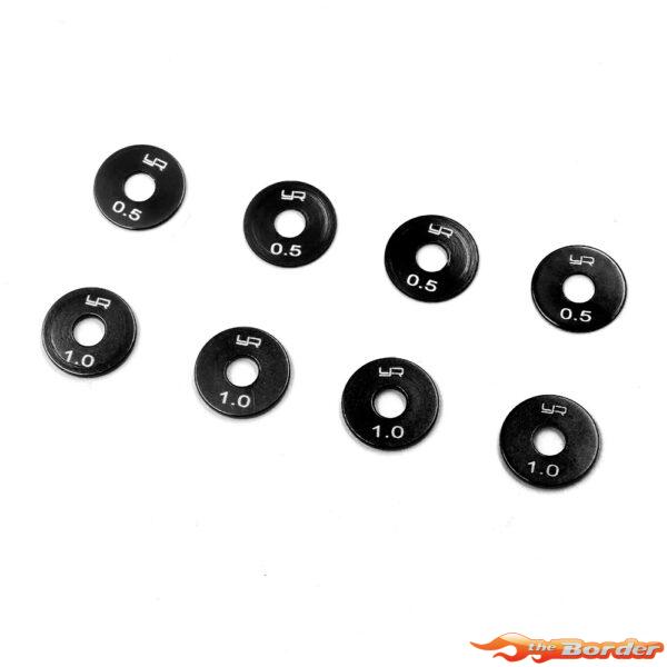 Yeah Racing Alu Wheel Spacer 0.5 & 1.0mm (8 pcs) Black YA-0705BK