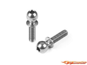 XRAY Hard Steel Ball End 5.4Mm With Thread 10Mm - Nickel Coated (2) 362660