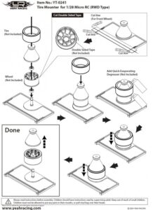 Yeah Racing Alu Tire Mounter for 1/28 YT-0241