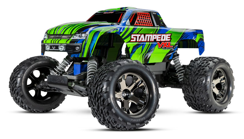 Stampede VXL (#36076-74) Front Three-Quarter View (Green)